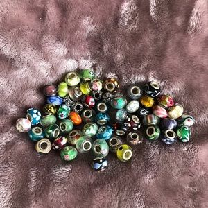Assorted Murano Glass and Silver Beads